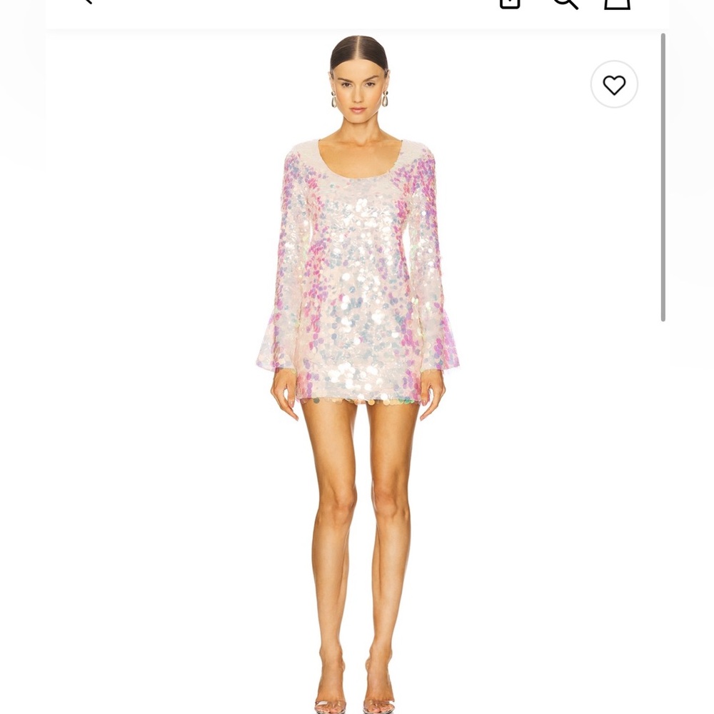 LoveShackFancy Risbo Mini Dress in Iridescent Peche 🪩 worn ONE time!